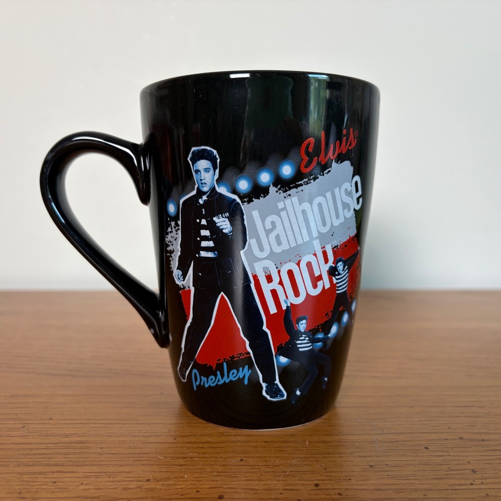 Elvis Presley Jailhouse Rock Black Ceramic Coffee Mug Vandor LLC EPE